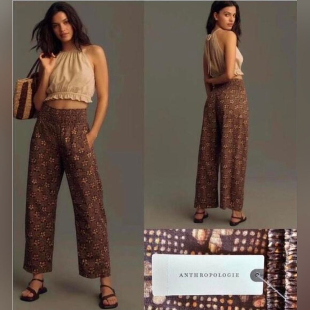 Pilcro Brown Printed Ankle Crop Pants